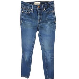 Madewell High Riser Skinny Jeans 24 Premium Dark Wash Blue Denim Slim Fit Pants